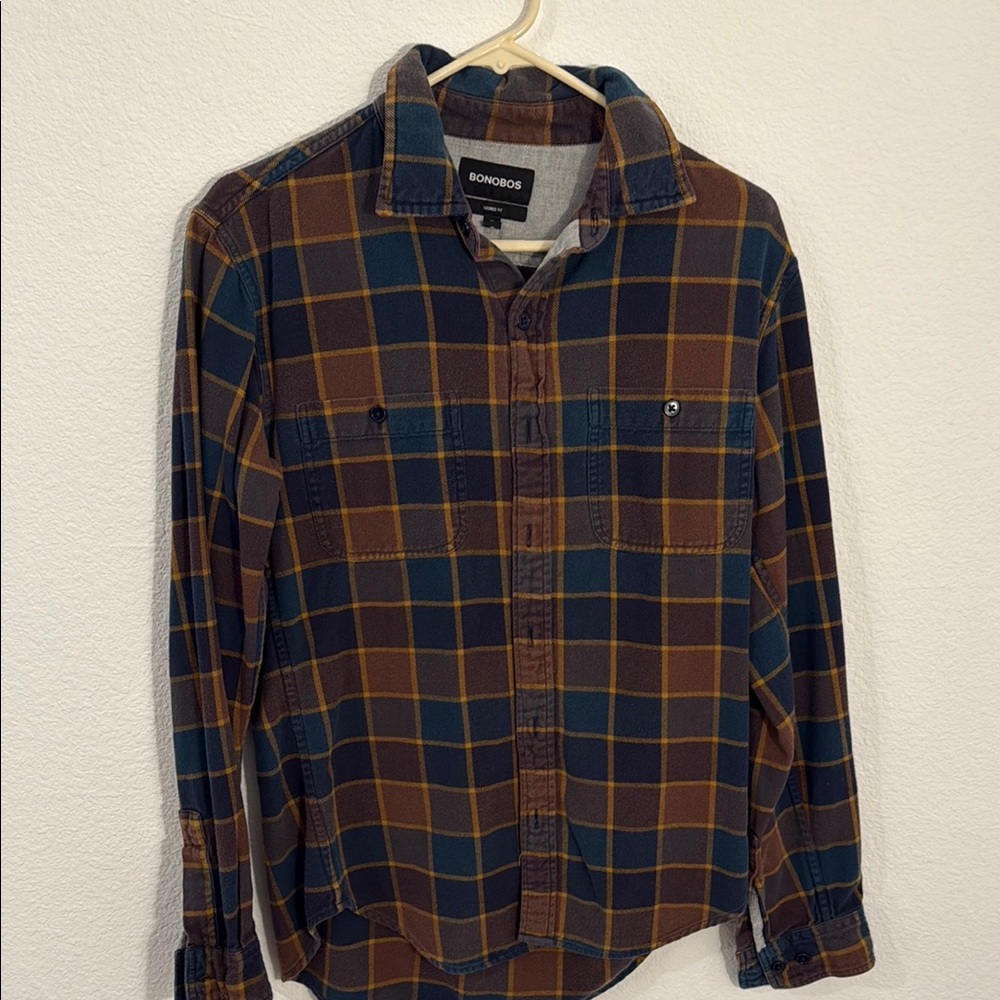 Bonobos Blue and Brown Flannel
